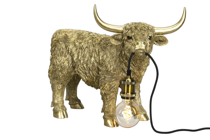 Tischlampe Highland Rind Gold